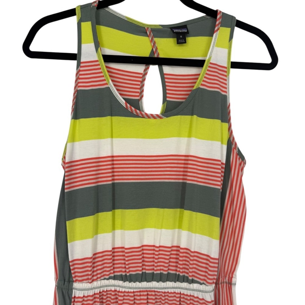 Patagonia Womens West Ashley Dress Fitz Stripe Micro Hemlock Green Size Medium - Picture 4 of 14